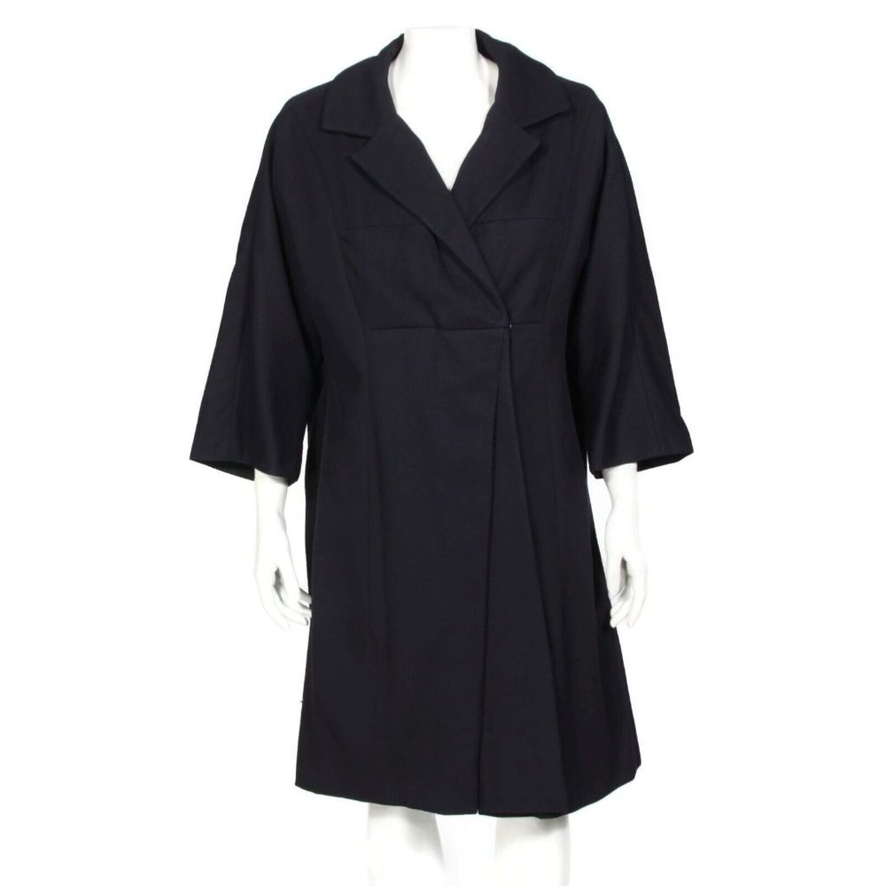 Vintage 60s Abraham & Straus Navy Blue Trench Coat Maisel Jacket Women's M/L 669